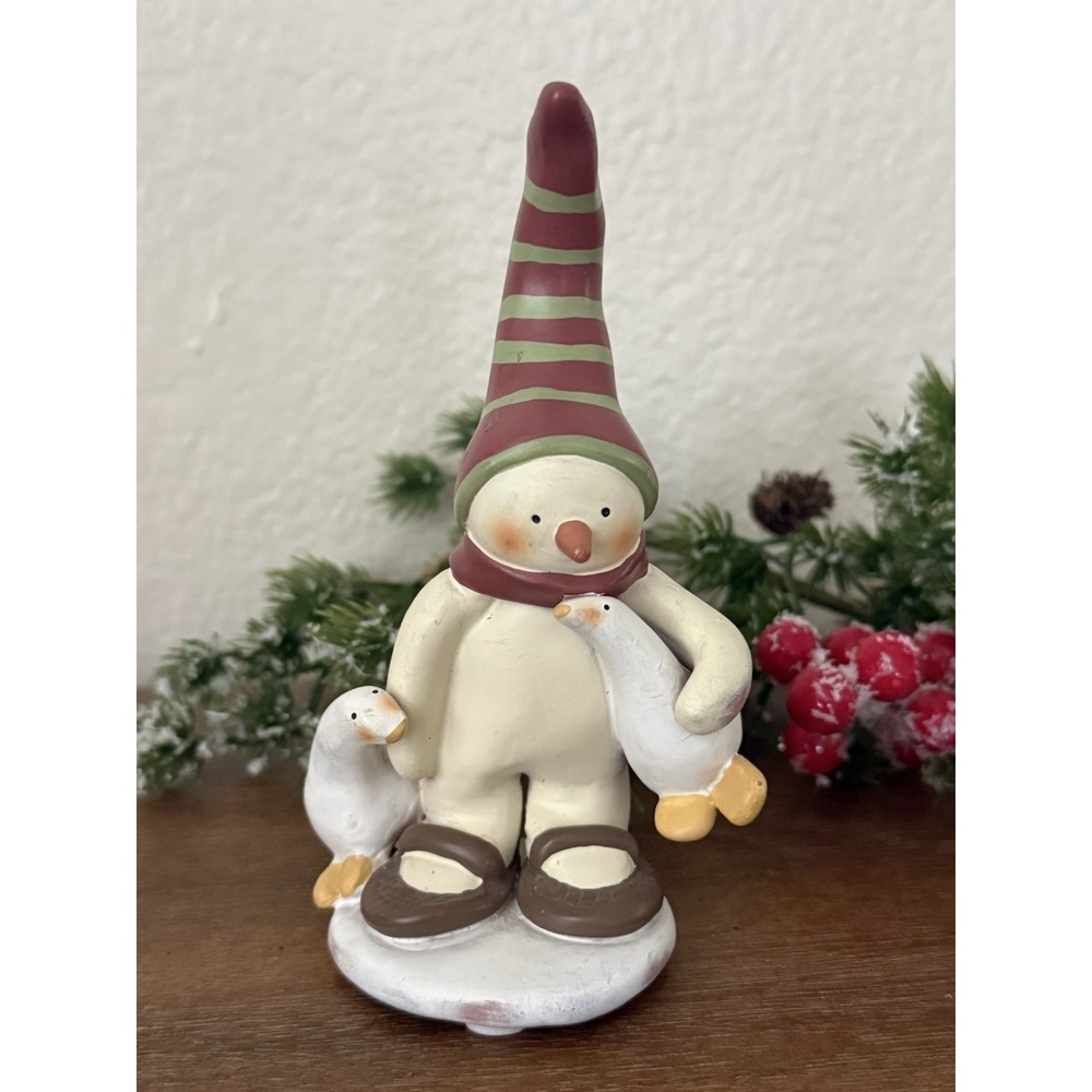 Russ Bonnie Lynn PEACE IN THE MEADOW Snowman Ducks Geese 6" Figurine 1st Edition